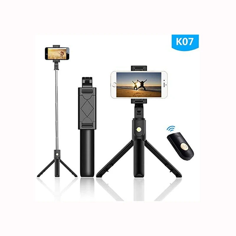 K07 3 in 1 wireless Selfie stick Mini tripod extendable monopod