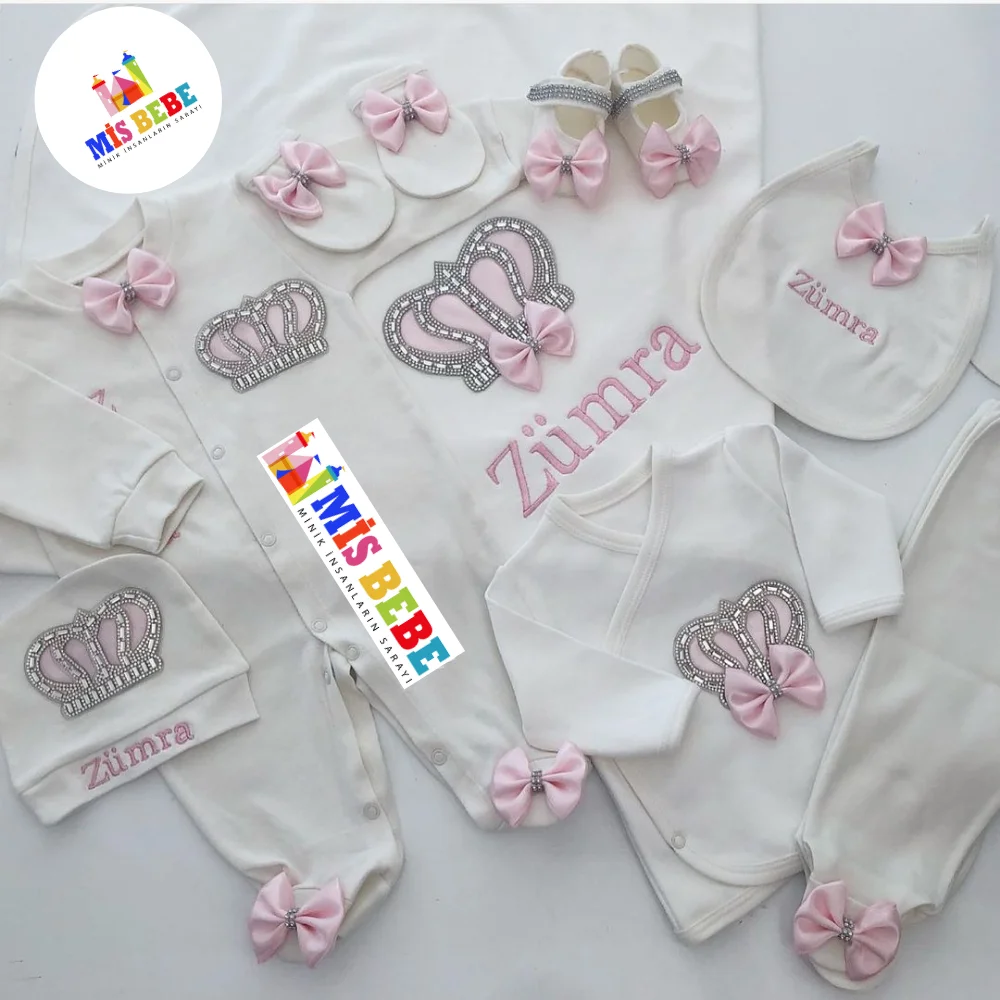 

Baby Boy Girl Personalize Newborn Clothing 10-pcs Hospital Outlet Custom Fabric Babies Healthy Safe Outfit Sets Dresses