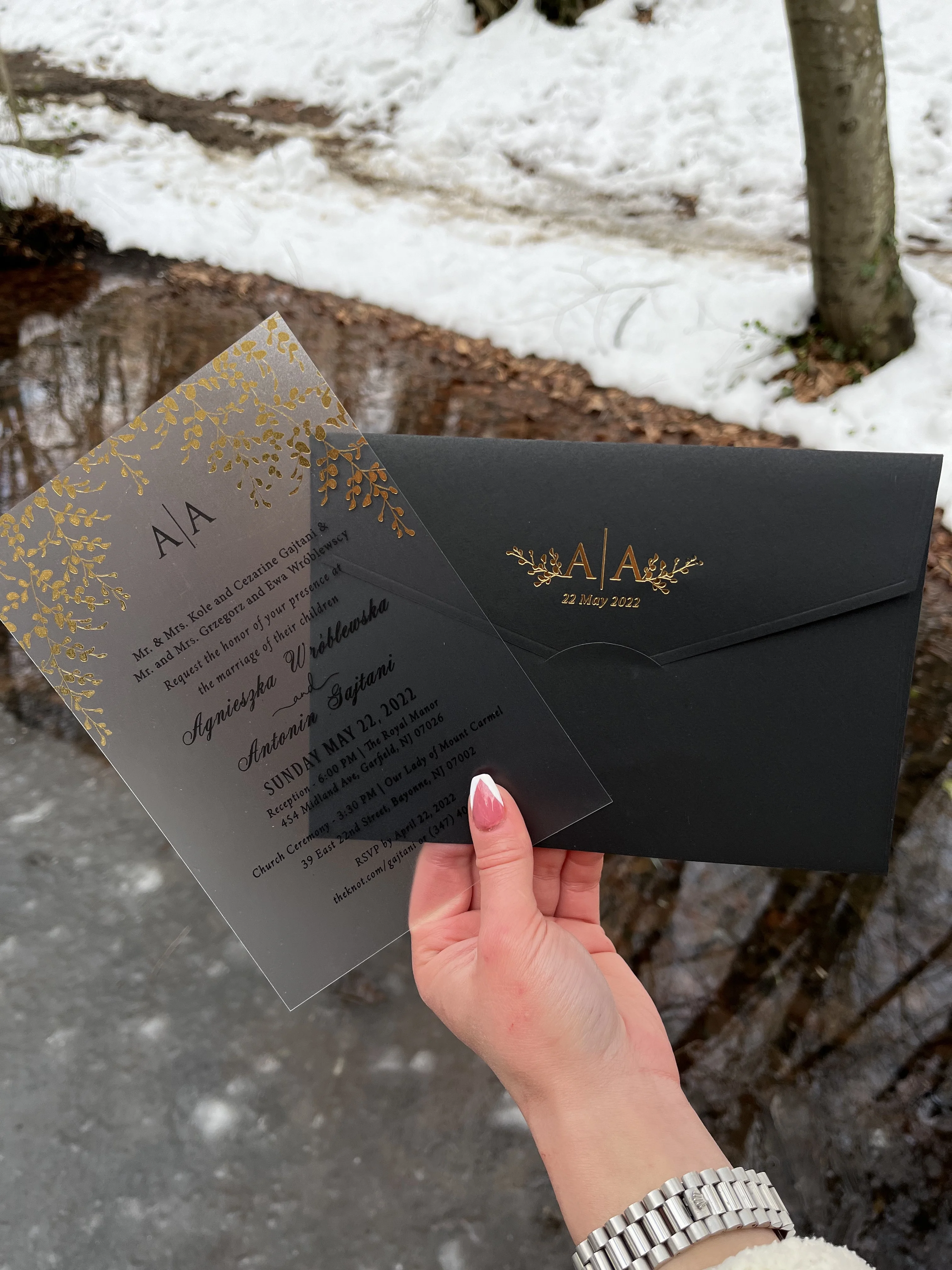 50 pcs Wedding Invitation, Acrylic Invitations, Acrylic Black Invitations, Minimalist Design, Clear Acrylic Invitation