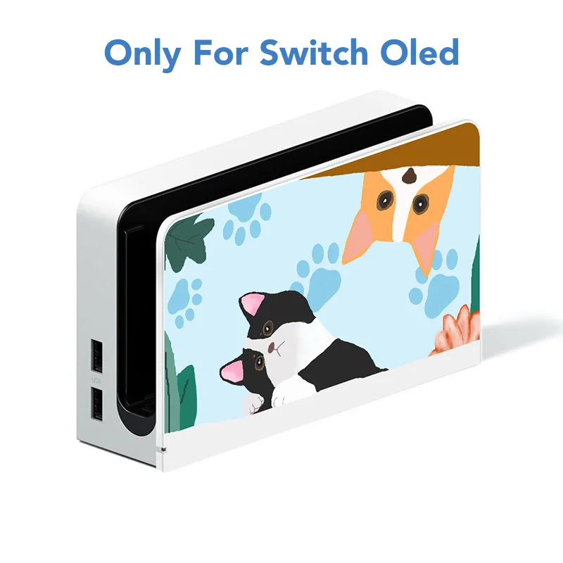 Custodia Dock personalizzata personalizzata per Nintendo Switch Oled Anime Decal Cover rosa bianco viola nero colori Base crea il tuo