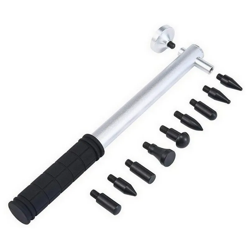 Pdr HammerDent Tools Paintless Dent Repair Tool Dent Removal Repair Hammer Tap Down with 9 Heads