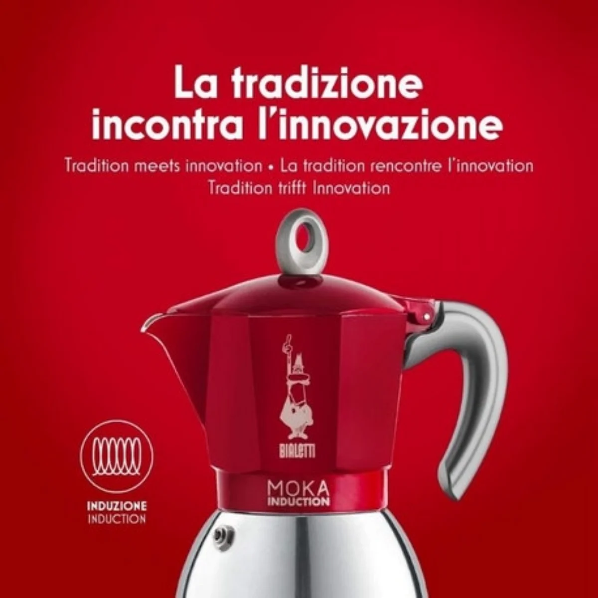 Bialetti Induction 2-6 Cup Moka Pot Coffee Maker, Original Bialetti Stovetop Kitchen Drip Stove Gas Best Delicious