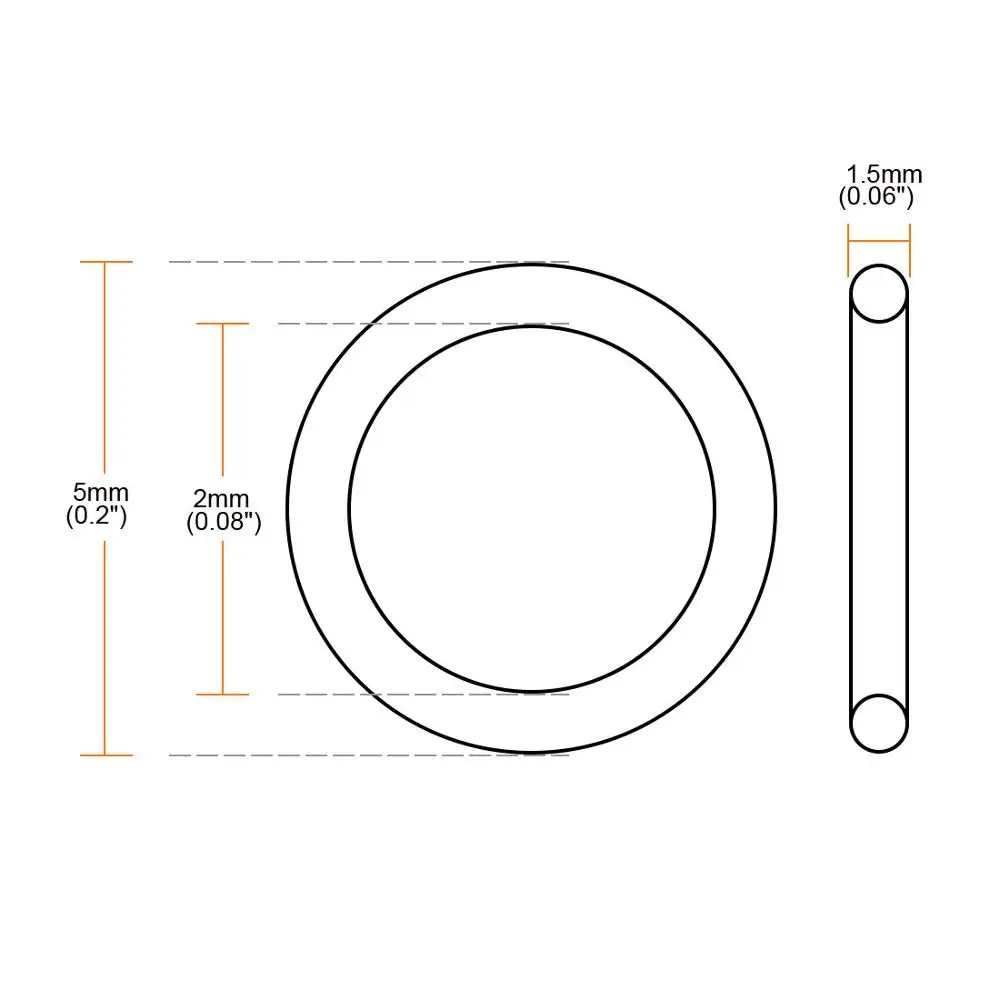 UXCELL 20Pcs/Lot Black Rubber 5Mm X 2Mm X 1.5Mm Oil Seal O Rings Gaskets Washers for Workshops Garages And Plumbing Services