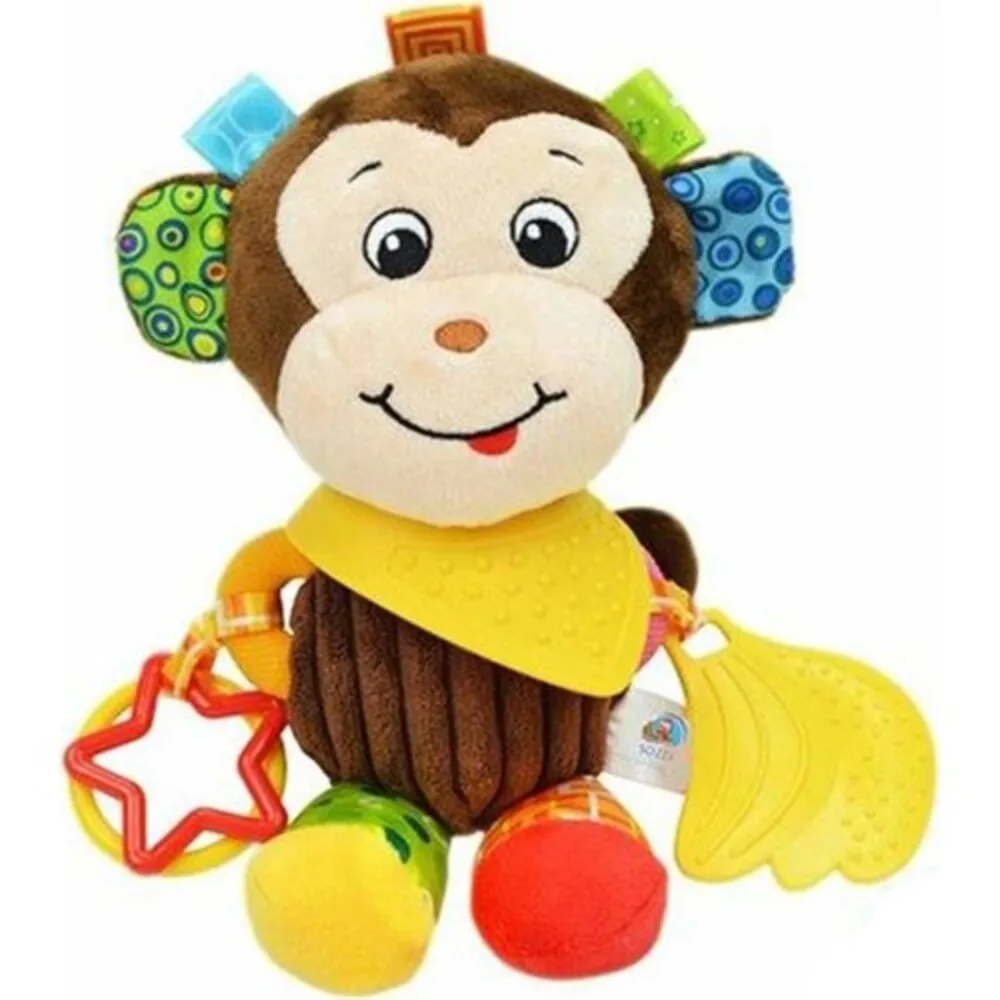 My Monkey Friend Activity Toy Hanging Ring, Teething Toy ,Play Rings Can be hung on baby beds baby toy plush toy fast shipping