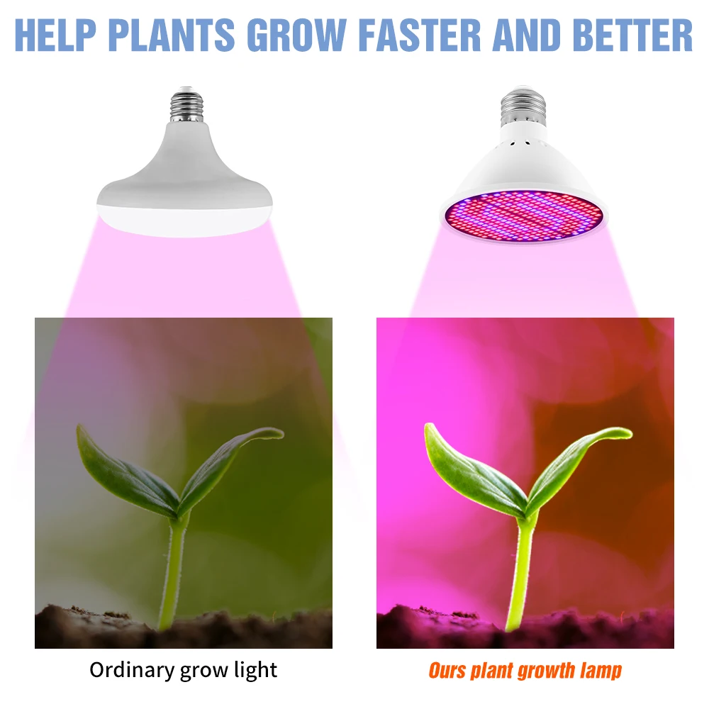 Lâmpada led phyto e26 para crescimento de plantas, lâmpada led de espectro completo e27 para cultivo de plantas, 15w e 20w, luz para estufa