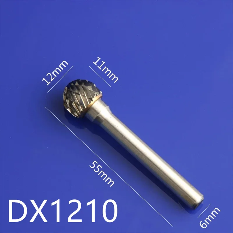 1pcs 6mm*12mm Carbide Tungsten Steel Grinding Head Double Cut Milling Cutter Woodworking Rotary File CNC Tools Engraving Cutter