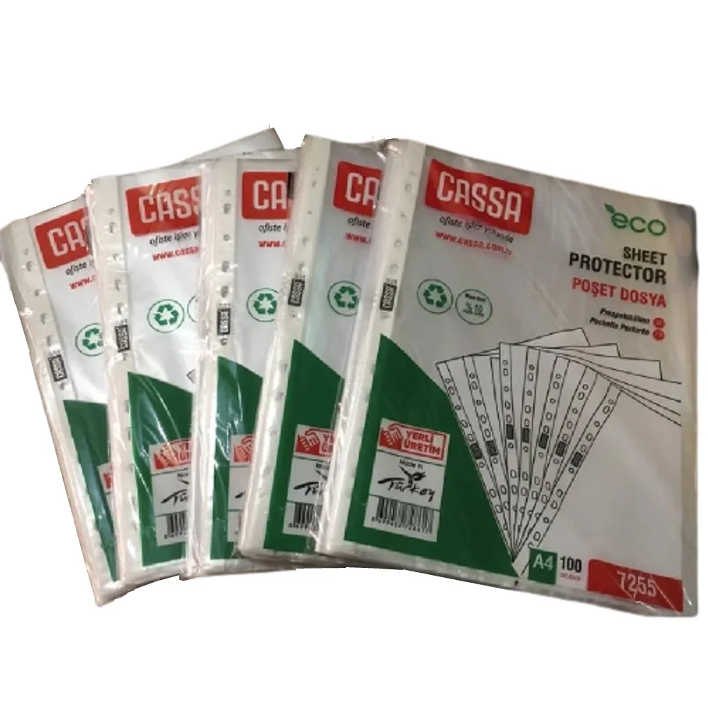 A4 11 Holes Sheet Protector 100 Pieces Non-Glare 30 Micron Plastic Punched Pockets Folders Transparent Folder Bag Punched Pocket