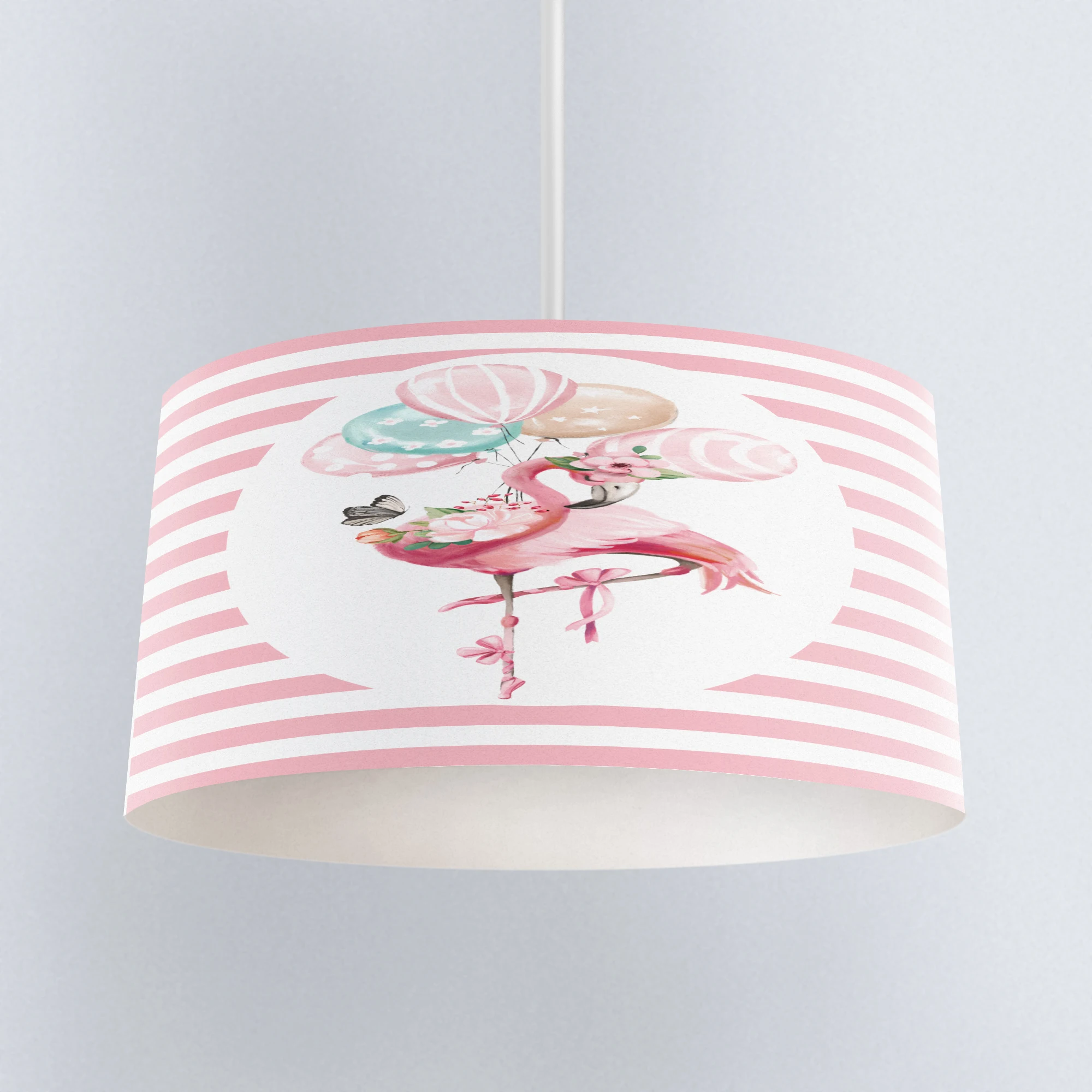 

Else Pink Lines Flamingo Blue Yellow Balloons Print Fabric Kids Chandelier Lamp Drum Lampshade Floor Ceiling Pendant Light Shade