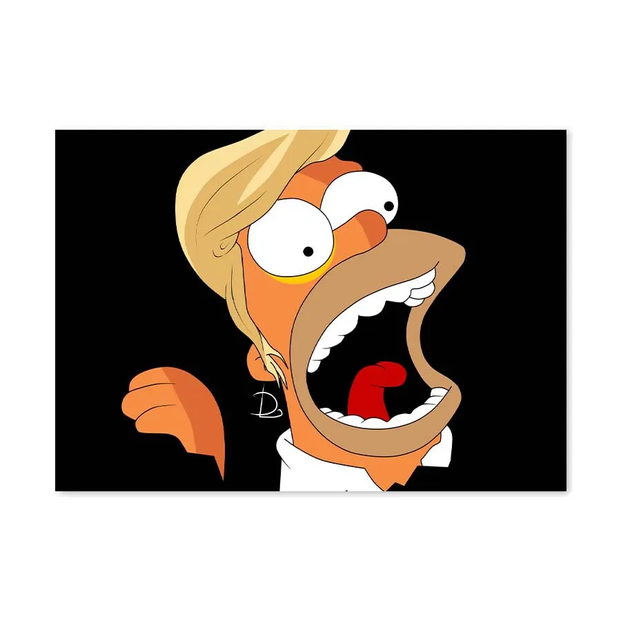 Placa Decorativa Homer Simpson Donald Trump