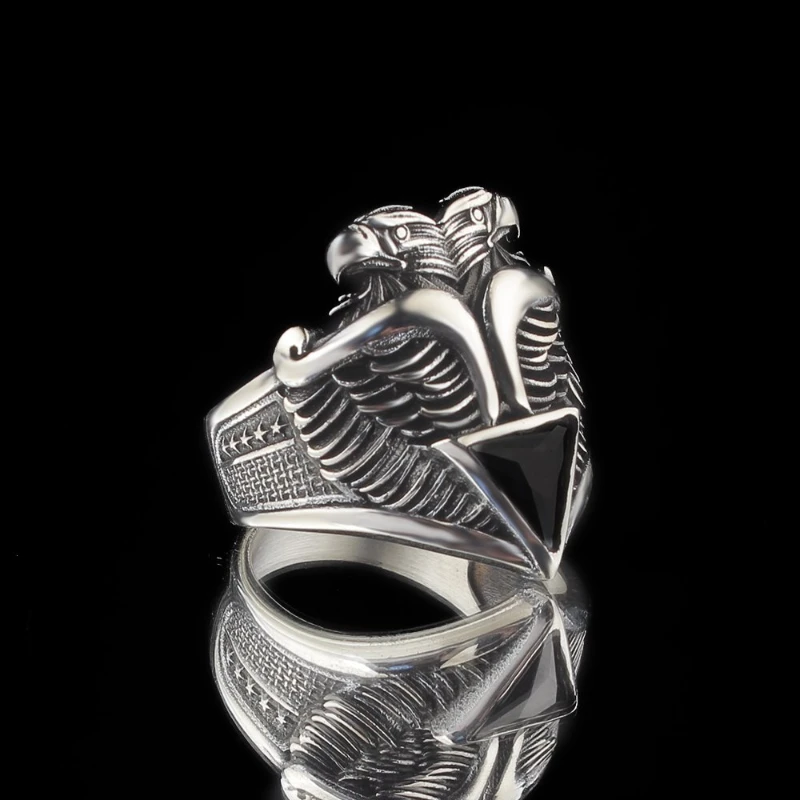 Men's Double-Headed Eagle Real 925 Sterling Silver Ring Special Design 2022 Summer Winter Accessory Products All Sizes Free Shipping