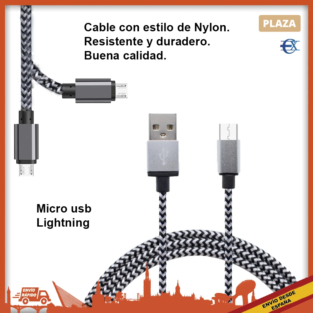 EUROXANTY®Charging Cable | Micro USB Cable | Lightning | Micro USB braided Cable | Mobile charger Cable | USB Cable