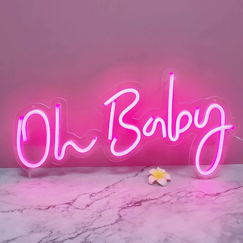 

Неоновая вывеска Oh Baby на заказ для спальни, детского праздника, Свадебный декор, светодиодный неоновый светильник, настенное украшение для комнаты, персонализированные подарки для влюбленных