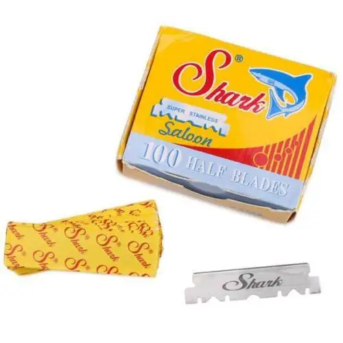 SHARK SUPER stainless blades SINGLE EDGE RAZOR BLADES 100 with gift