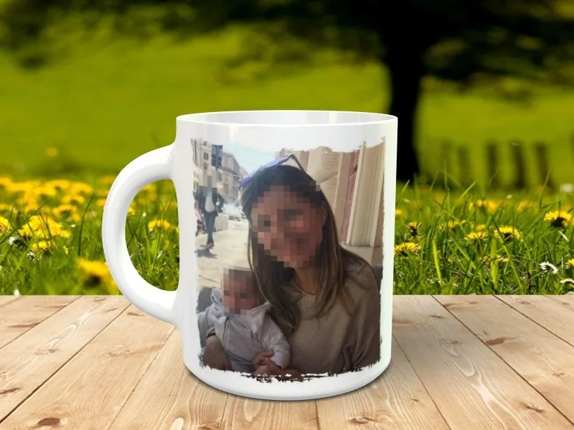 Taza blanca tipo Mug de 360ml, personalizada para el día de la madre  con caja de cartón, ideal para regalar