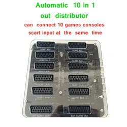 NEW 10 IN 1 OUT Automat switcher 10 way SCART ( EUR ) IN and 1 way OUT (1*SCART EUR output + 1*JAP SCART output)