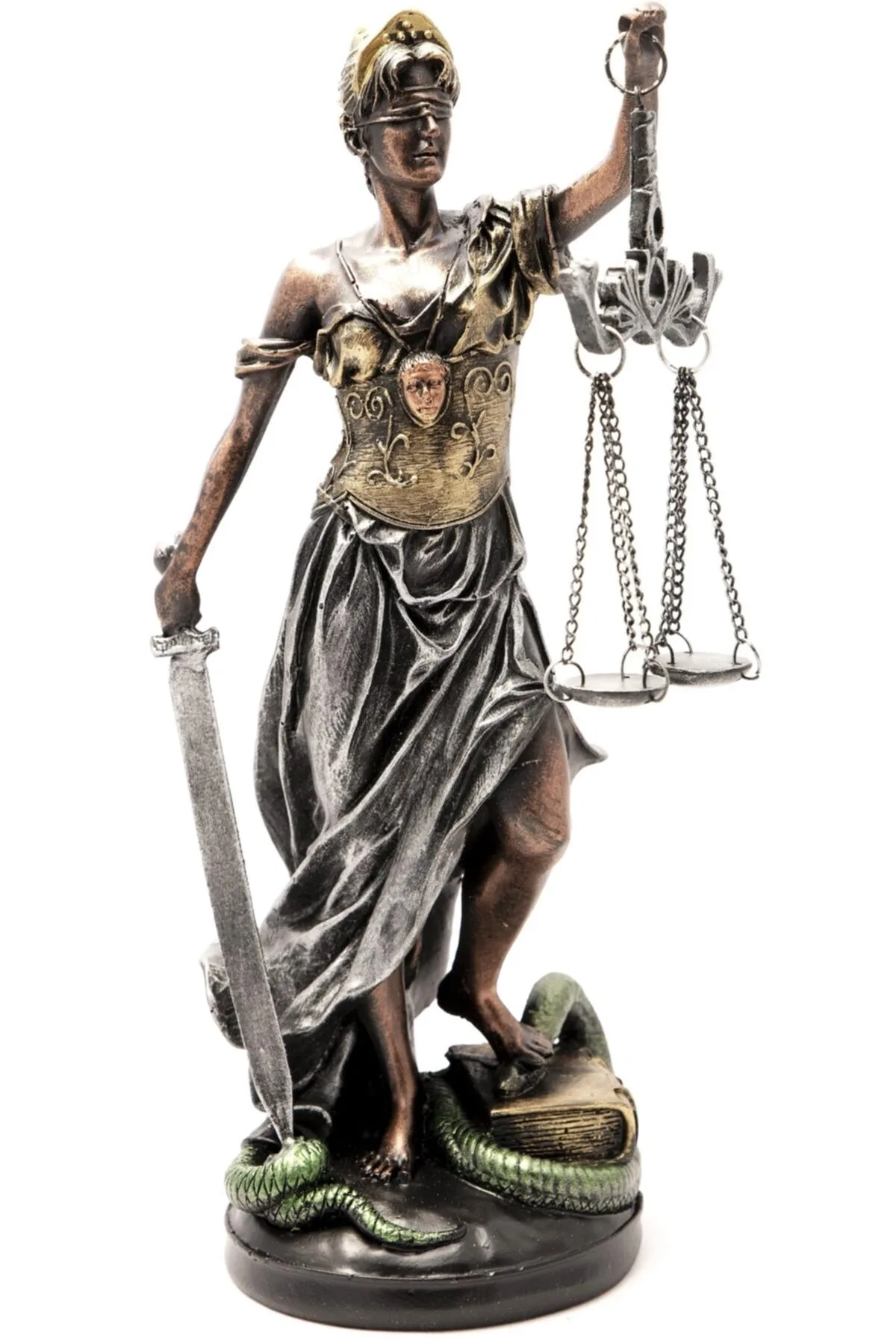 Decorative Justice of Scales Gift Real Quality Tumbled Large Size Themis Statue - Lawyer - Judge - Prosecutor Gift Set