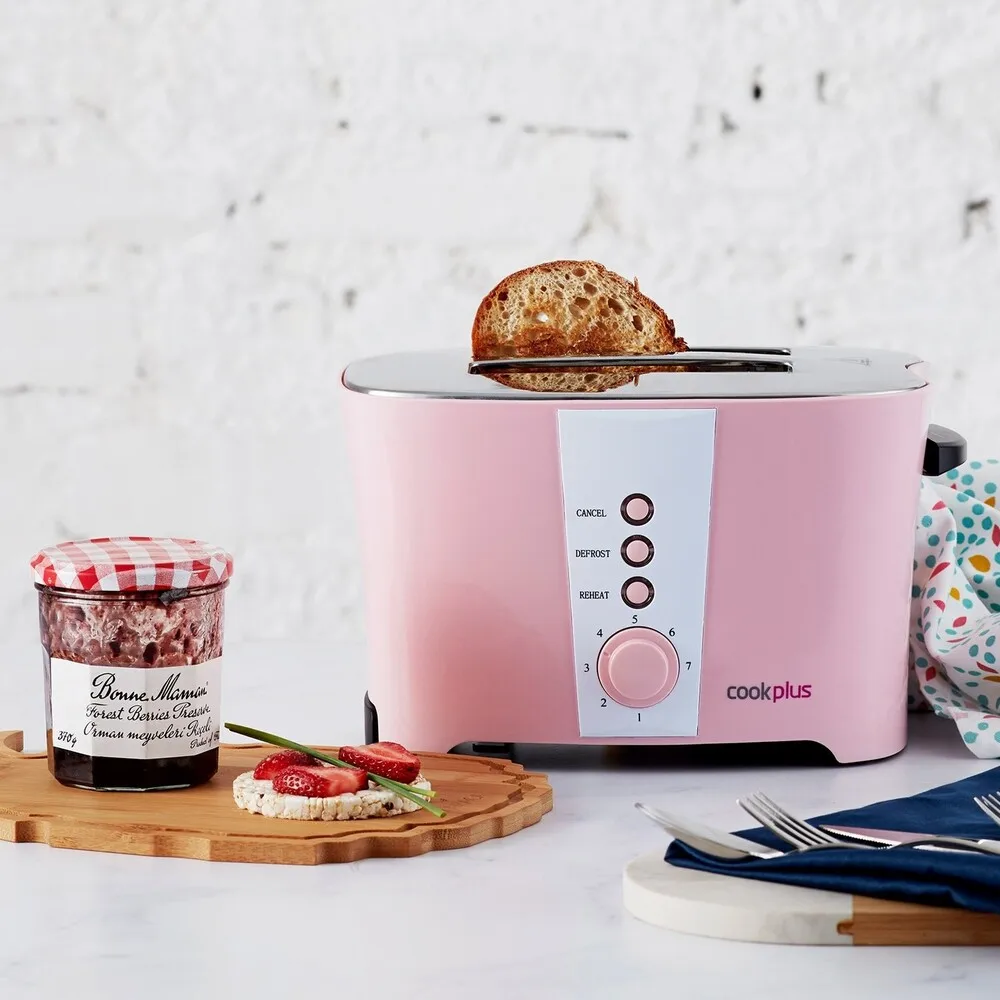 2021 New Design Cookplus Rosa Toaster 800 watts with 7 heat levels Pink Stylish Design Toaster