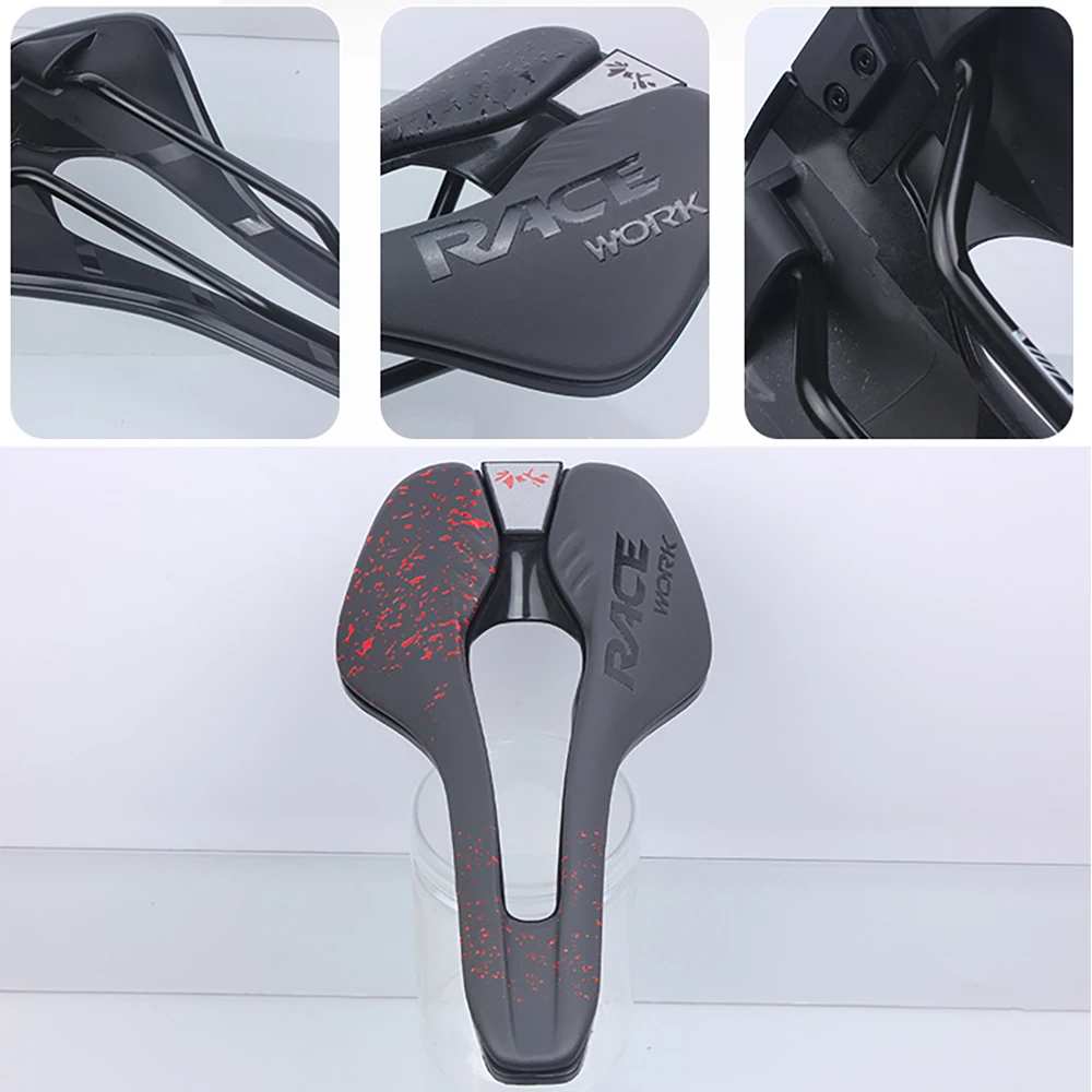 RACEWORK Road Bike Saddle Ultralight vtt Racing Seat Wave Road Bicycle Saddle For Men Soft Comfortable MTB Cycling Accessories