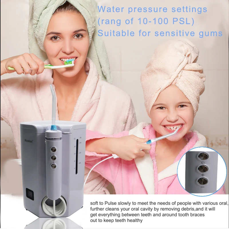 600Ml Răng Miệng Irrigator Điện Di Động Nha Khoa Nước Flosser Bình Chứa Nước Dung Tích Lớn Chống Nước Răng + Tặng 6 Phản Lực Răng Miệng chăm Sóc