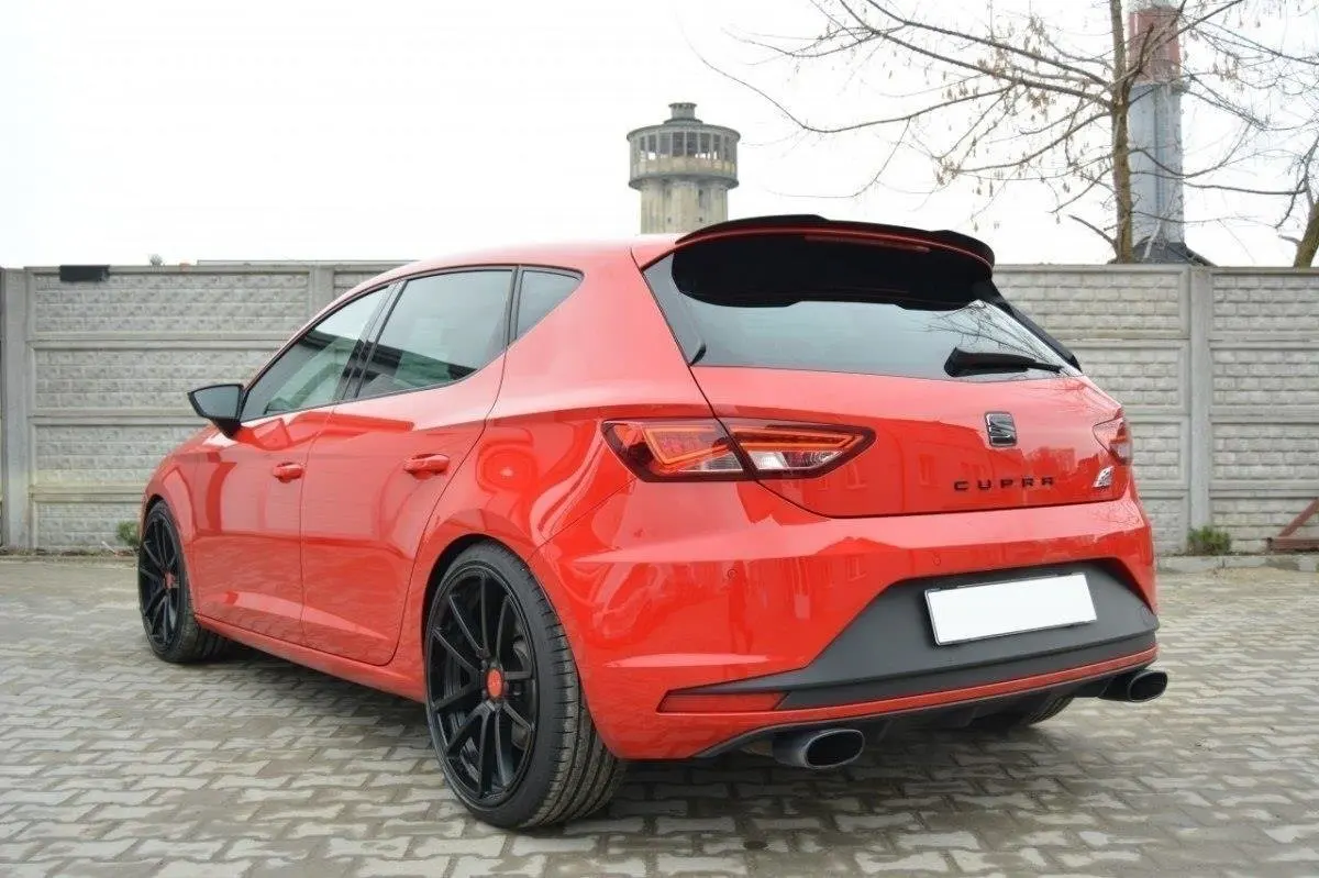 For Seat Leon Mk3 2012-2020 Spoiler Extension Piano Glossy Black Auto Accessories Universal Spoiler