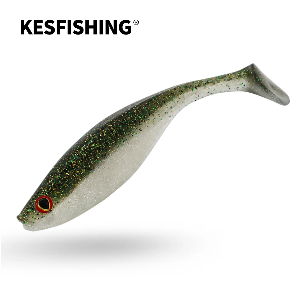 KESFISHING-señuelo de silicona Artificial con ojos grandes 3D, cebo suave de 6,3 \