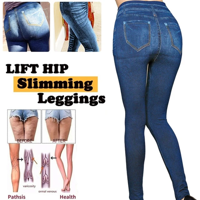Damskie legginsy gimnastyczne Faux Denim Jeans legginsy kieszonkowe legginsy z nadrukiem Casual spodnie ołówkowe z wysokim stanem wyszczuplające spodnie Push Up