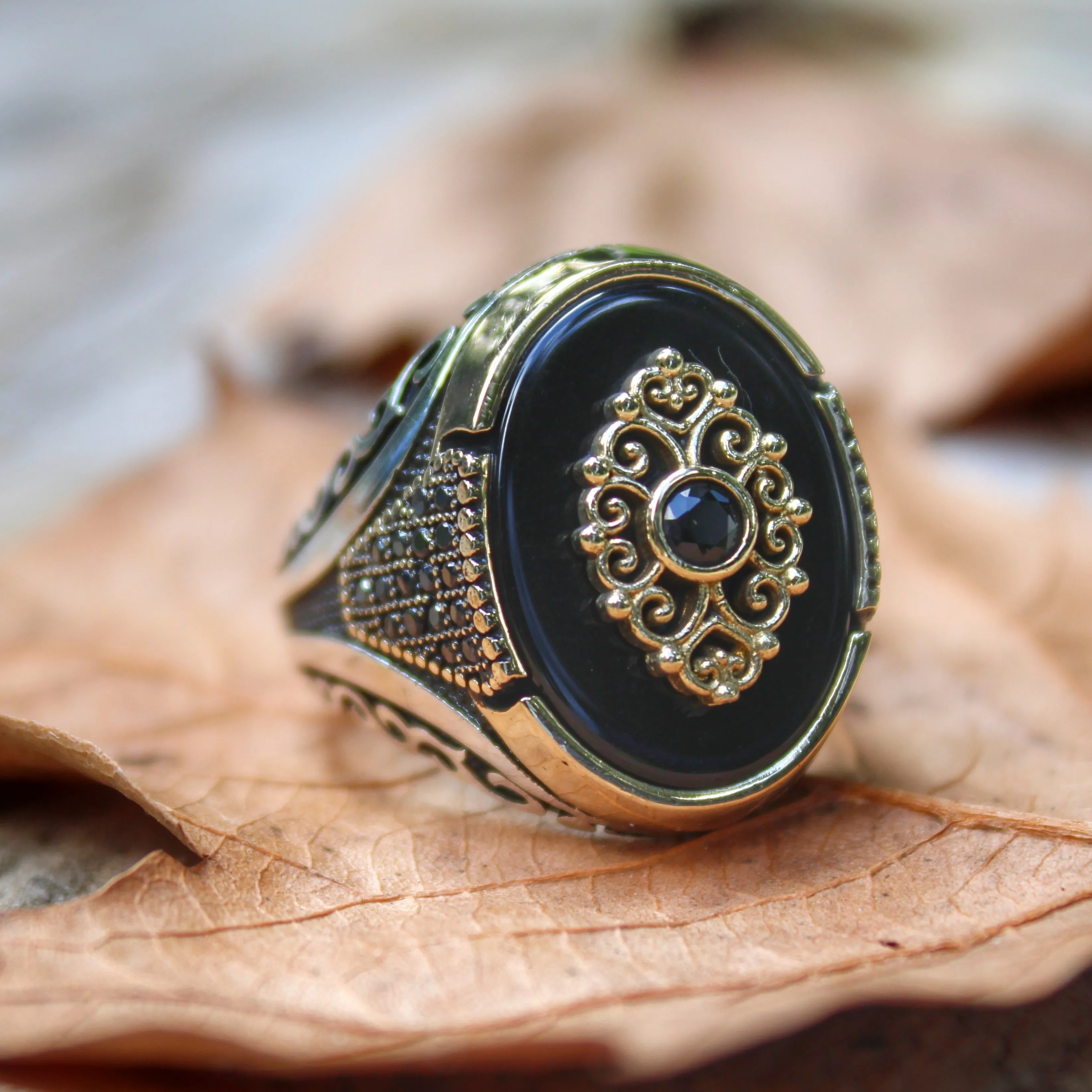 Real Pure 925 Sterling silver ring real onyx stone hand made made in turkey luxury and trendy model vintage style new model