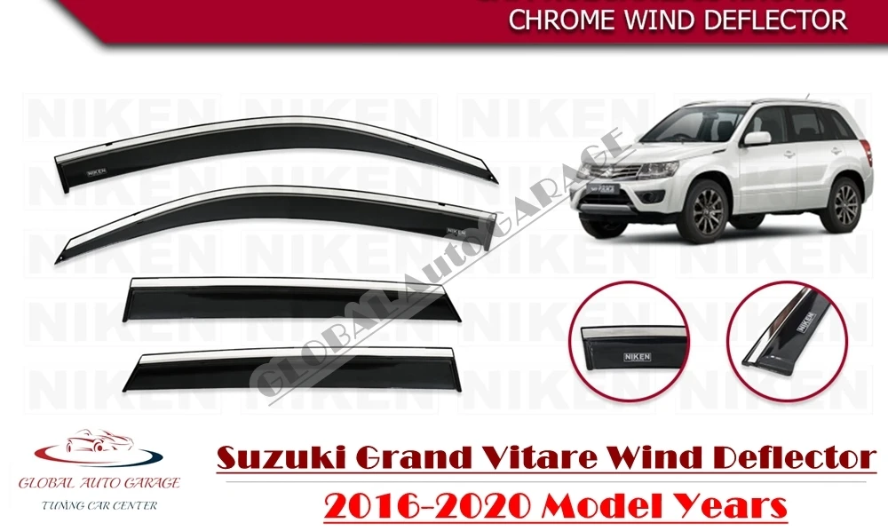 For Suzuki Grand Vitare Chrome Rain Wind Deflector 2010 2011 2012 2013 2014 2015 2016 2017 2018 2019 2020 Sunshade Rain Guards