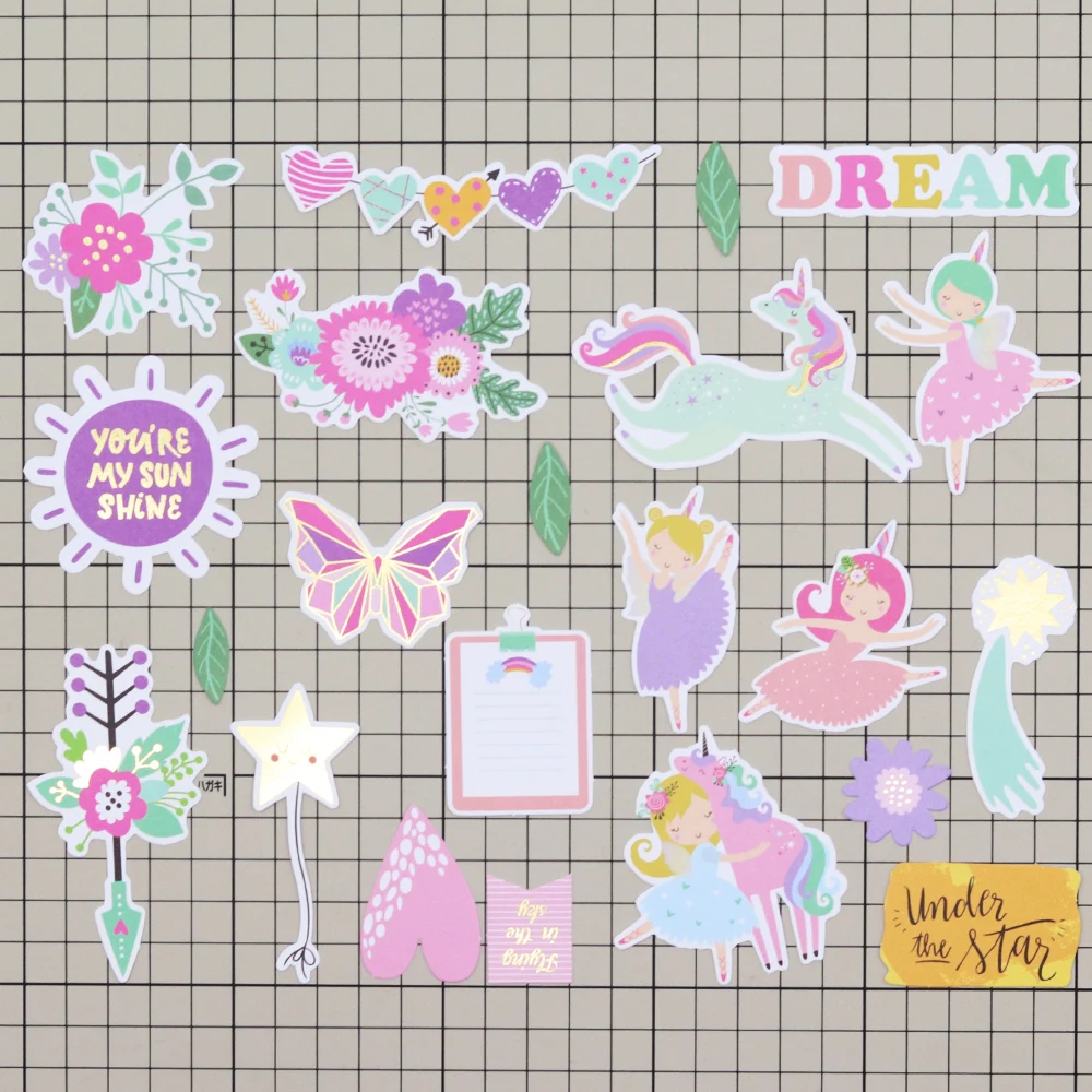 Creative Path 160 Stück Violette Fantasie-Scrapbooking-Stanzformen, Formen, Folien-Lila-Einhorn-Journaling-Stanzformen, Ephemera-Verzierungen – Detail 4