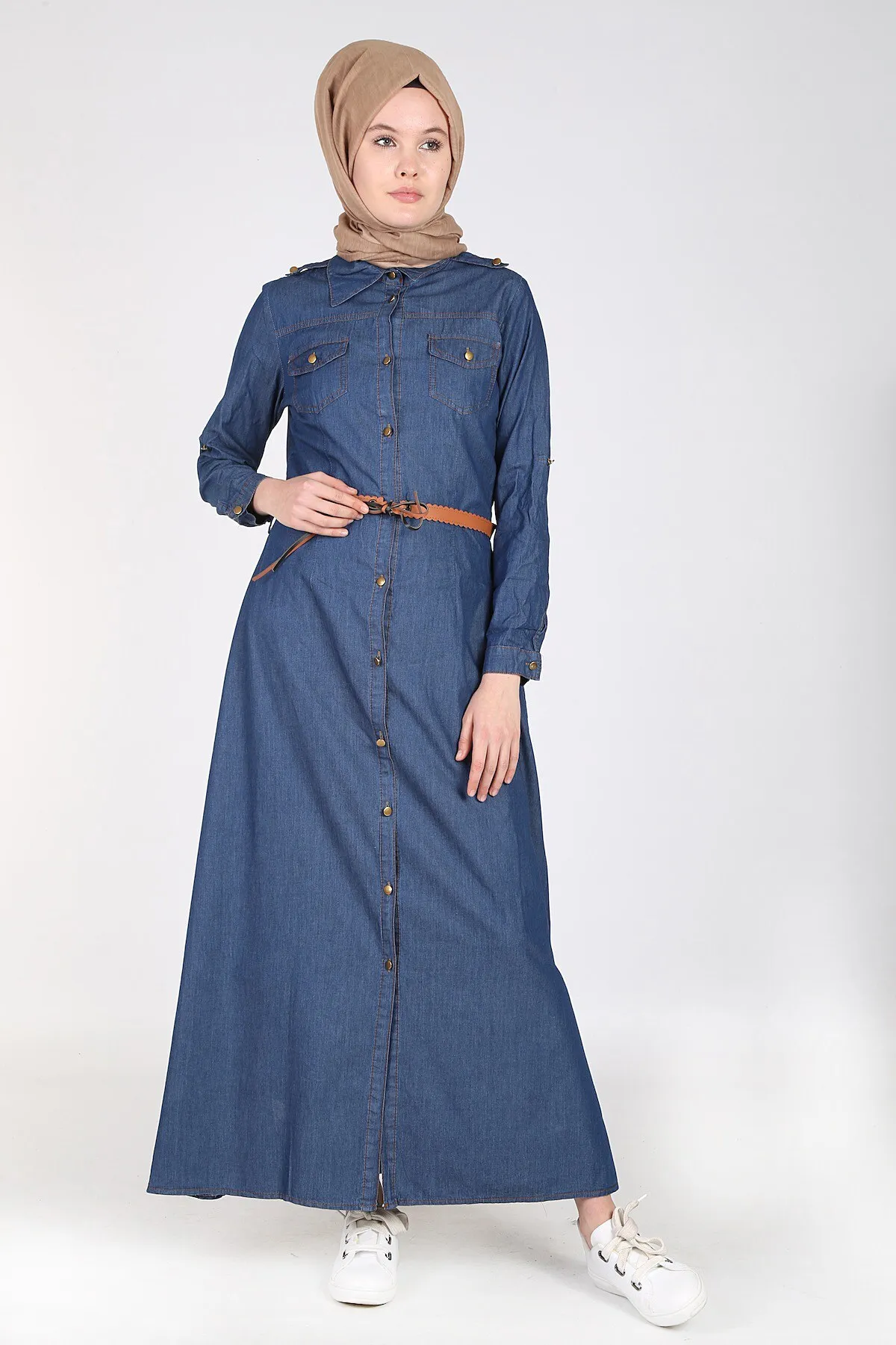 Women Waist Belt Hijab Denim Dress Ramadan Latest Muslim Long Fashion Soft And Elegant Oversize Cardigan Solid Color Abaya Summer