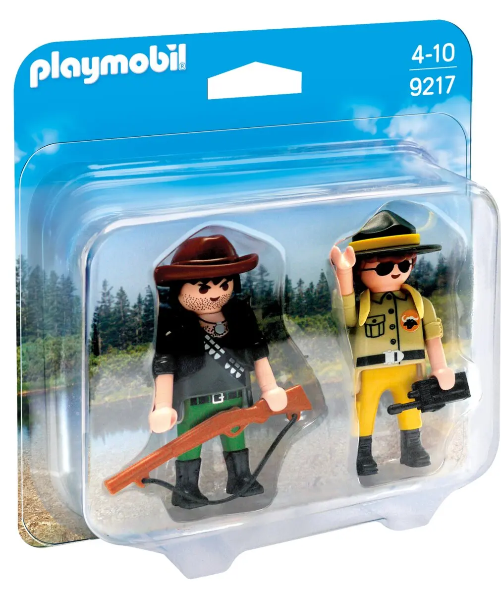 Playmobil Duo Pack Ranger and poacher, 9217, original, toys, kids, girls, gifts, collector, figures, dolls, shop, with box, new, man, woman clicks, famobil