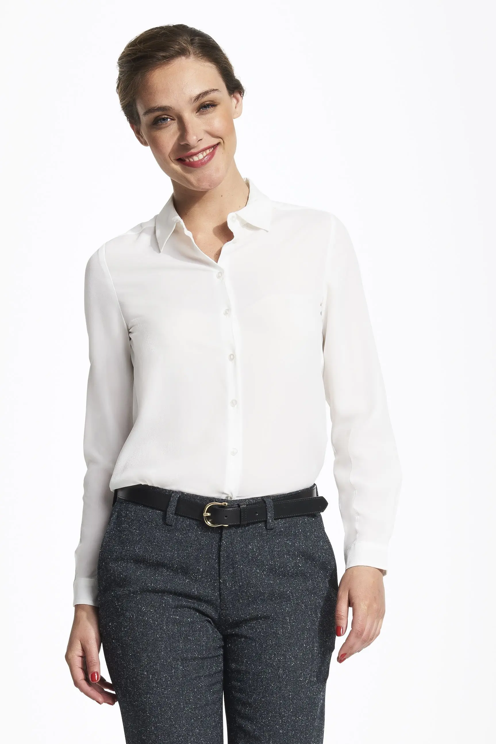 BETTYWOMEN-MOSS crepe long sleeve shirt for women