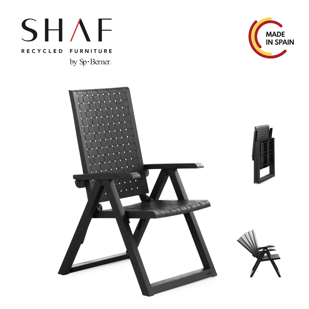 SHAF | Garden Dream recliner multiposition saddle, white terrace or pool, wengue and anthracite