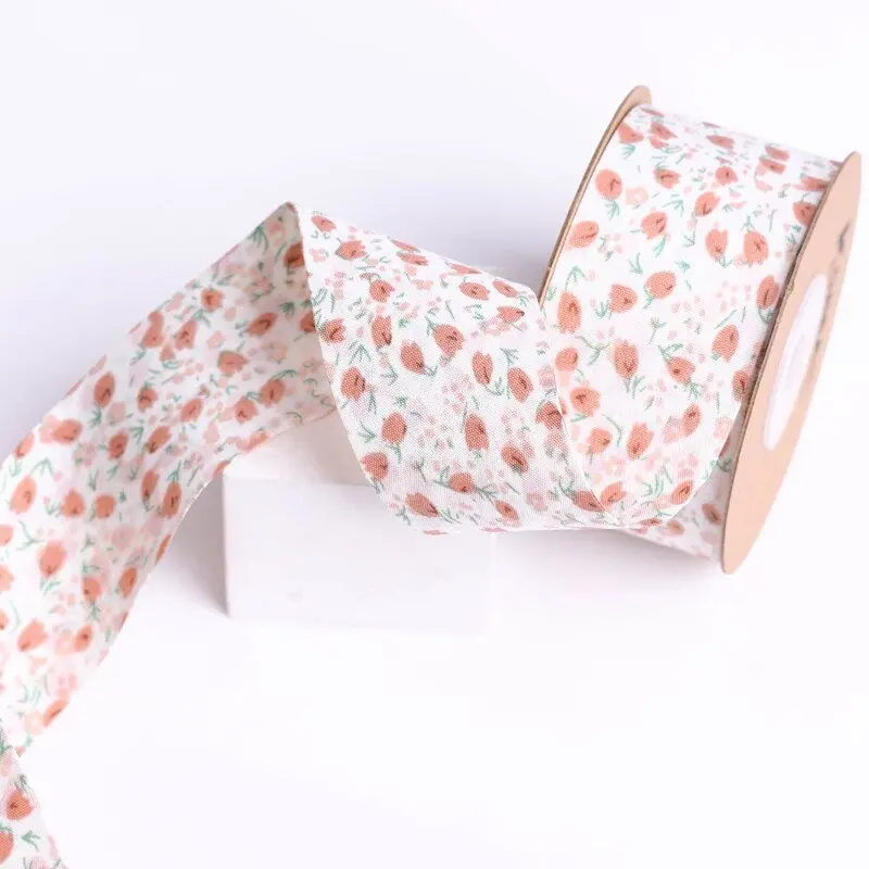 10 Yards 40mm double-sided flower ribbon DIY handmade material Headwear Hair bow clothing shoes hat accessories