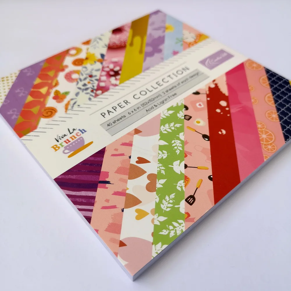 Creative Path 6 Inches Brunch Pattern Scrapbook Background Paper Decorative Scrapbooking DIY Junk Journal Origami Paper 15x15cm