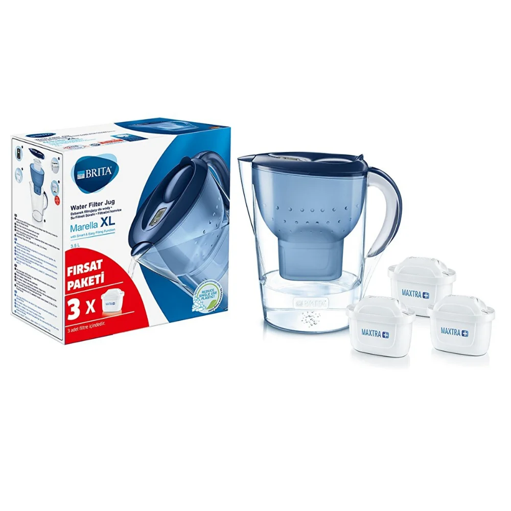 BRITA XL Water Filters Jug 3.5 L 3*MAXTRA+Filter Cartridges Blue Colored Healthy High-quality Material