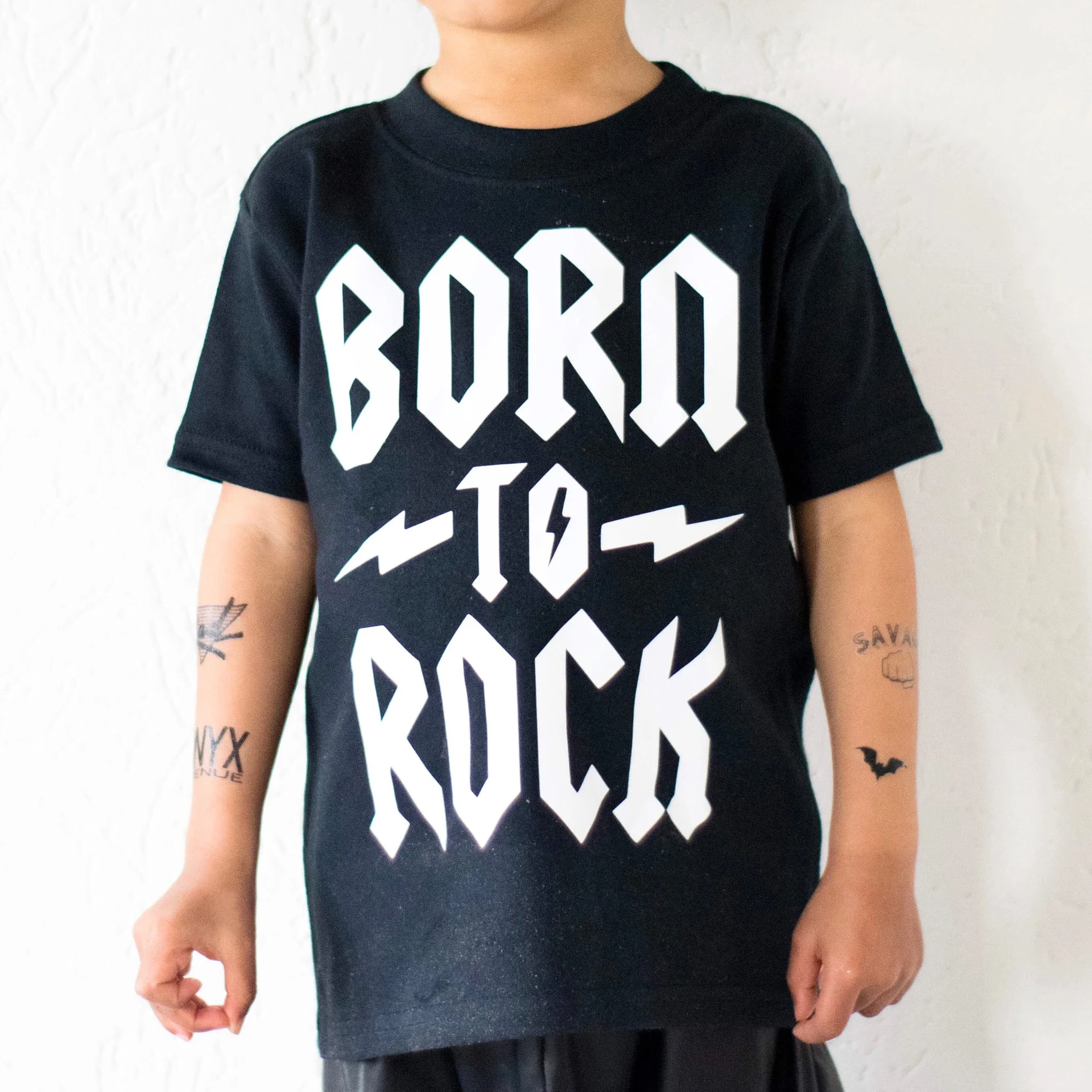 Born to Rock Kids & Baby T-Shirt Little Rocker Clothes Baby Funny Heavy Metal Black White Tops Tee,Drop Ship