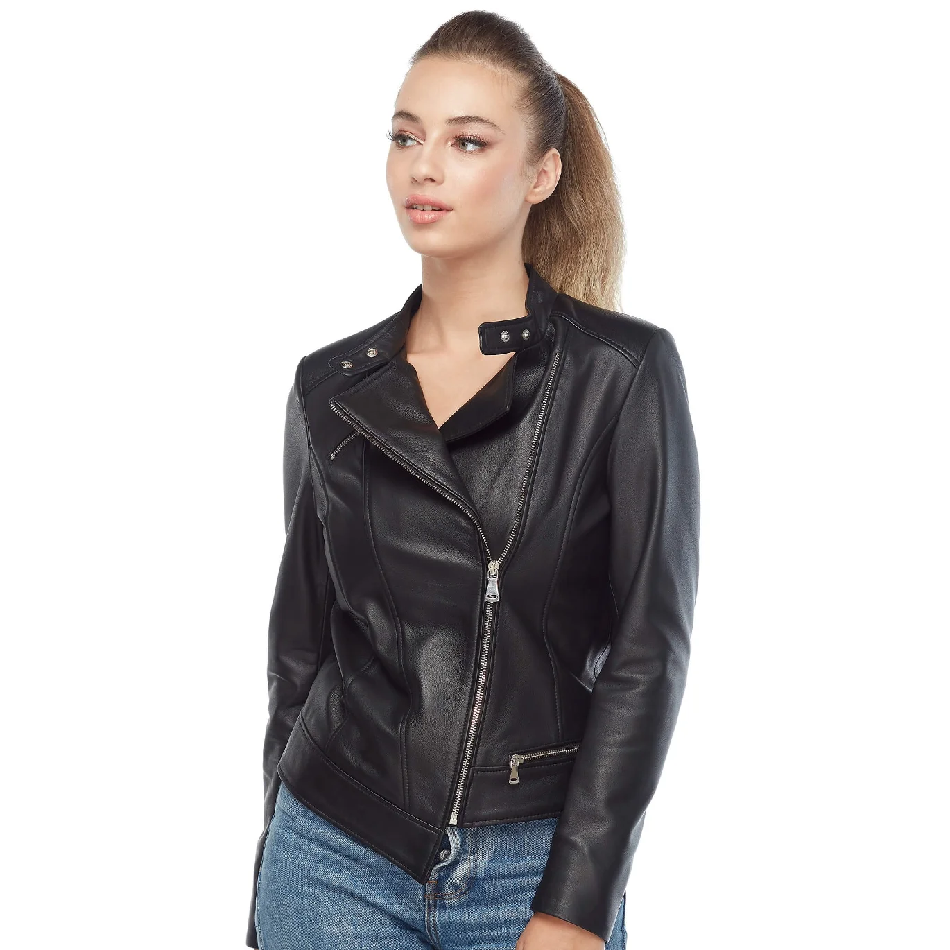 Echtes Leder Frauen Jacke Mäntel Echt Original Lammfell Herbst Winter 2022 Biker Schlank Große Größe Nostaljık Türkei Francesca