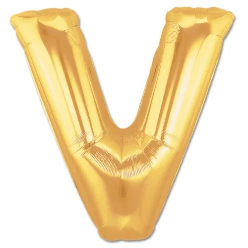 V Letter Foil Balloon Gold Color 40 Inches 435461033