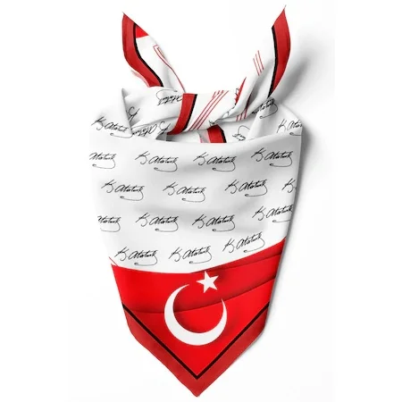 Women\'s Atatürk Themed Bandana White Red