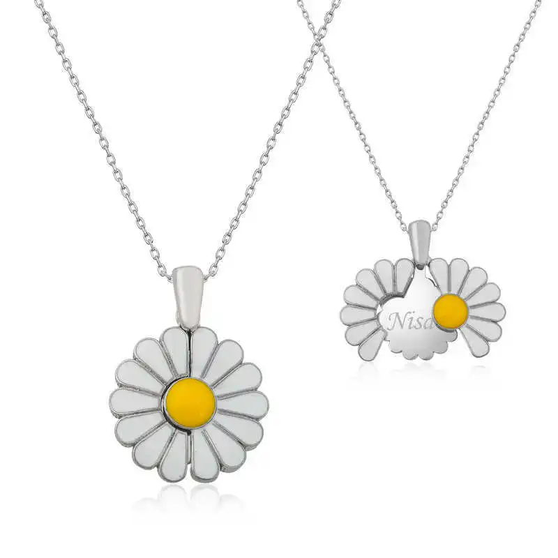 

925 Sterling Silver Women Necklace Personalized Daisy Flower Gift Birthday Precious Pendant Stylish Chain Luxury Cool