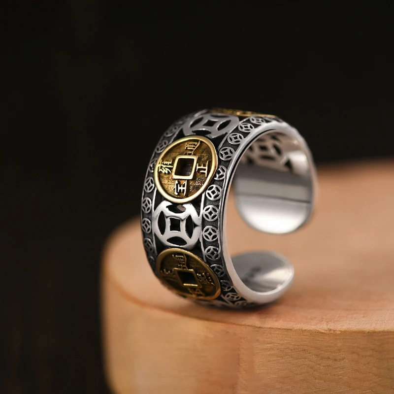 Vintage Pixiu Ring Chinesischer Feng Shui Unisex Amulett Verstellbarer Ring Für Männer Frauen Bringen Reichtum Viel Glück Schmuck Geschenk – Detail 21
