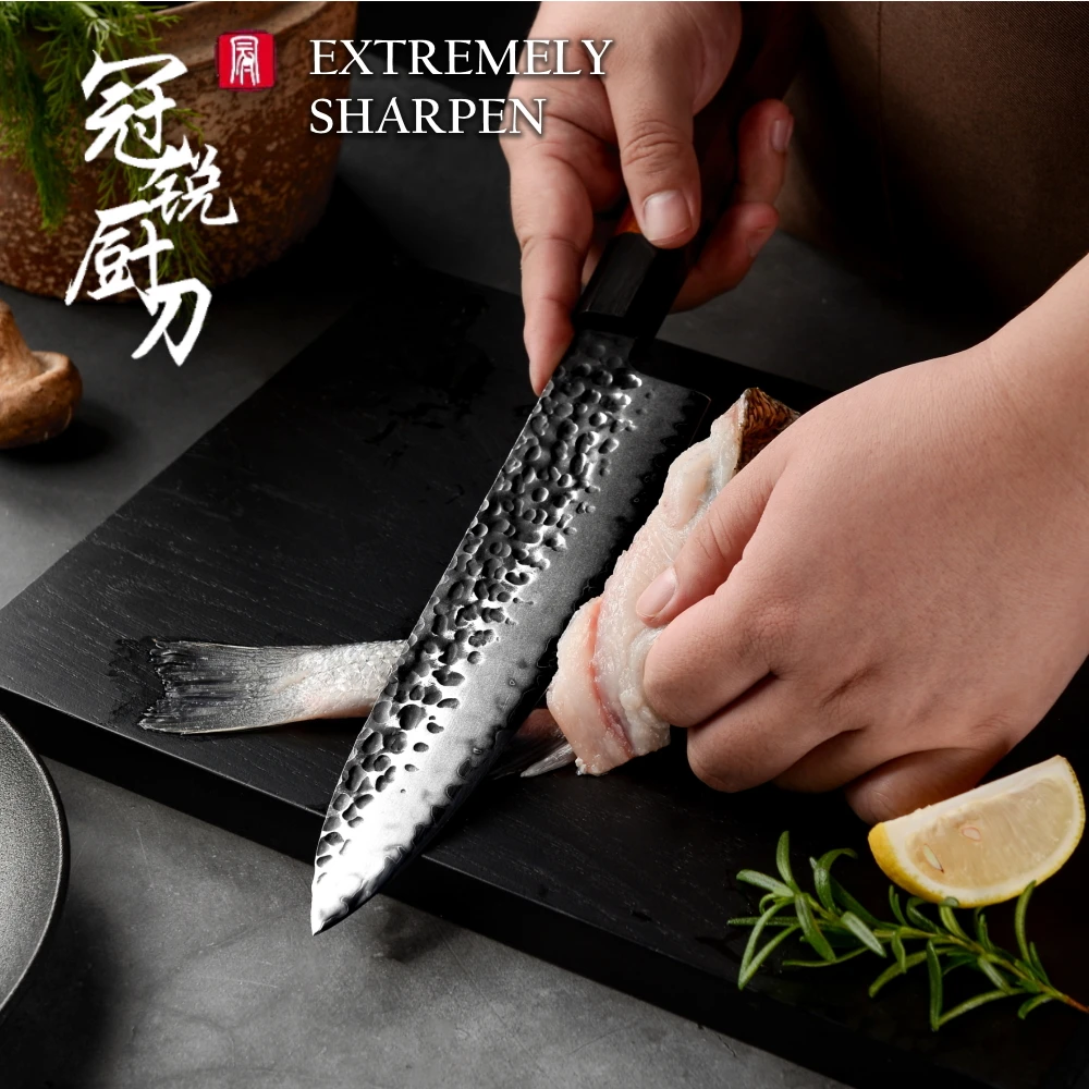 Handmade Chef Knife 2 Layers Japanese AUS10 Stainless Steel ECO Friendly Kitchen Cooking Tools Vegetables Slice Professional NEW