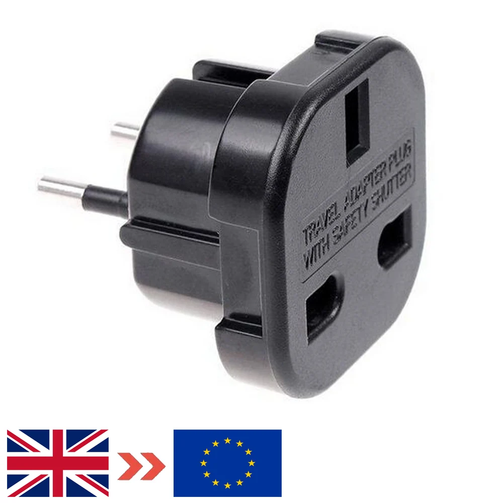 Enchufe adaptador de corriente de clavija UK a UE convertidor de pared de Reino Unido a Europeo unión clavija inglesa a europea