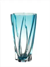 

Vase Turquoise color Swirl Vase Turquoise Paşabahçe Decorative Flower Vase 30cm 10008321