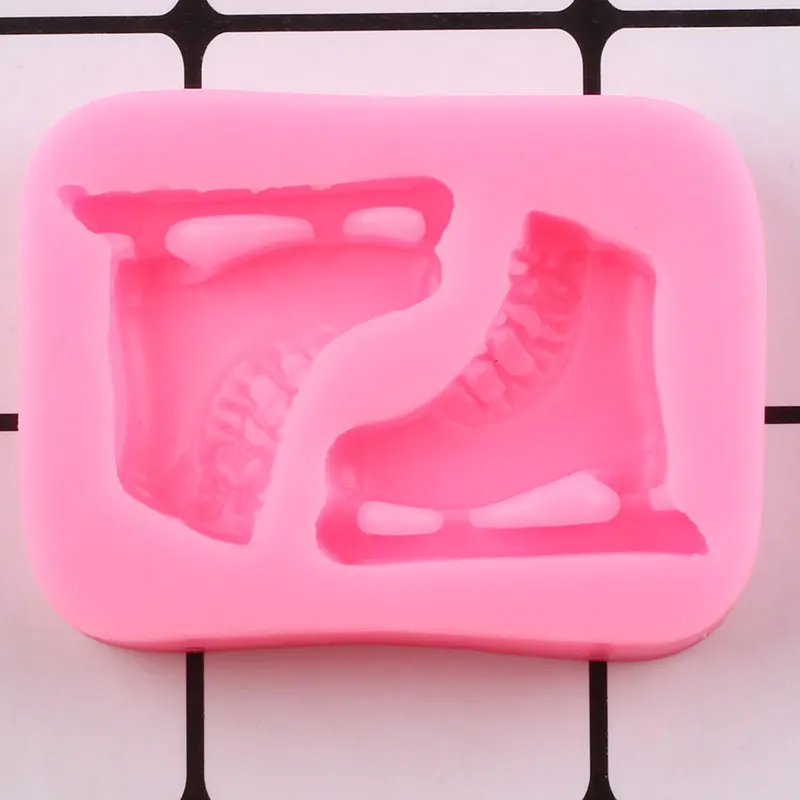 Skates Silicone Mould Baby Birthday Cupcake Topper Fondant Molds Cake Decorating Tools Candy Resin Clay Chocolate Gumpaste Mold