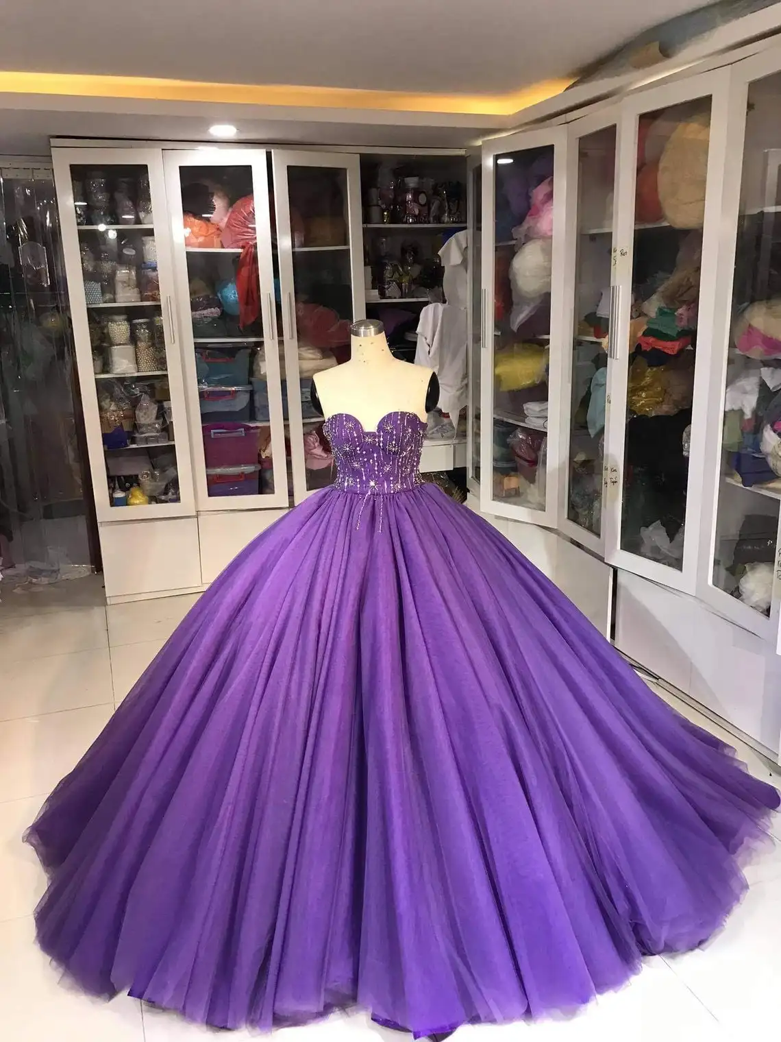 CloverBridal 2021 Sweetheart Sweetheart Tulle Purple Quinceanera Dress Sweetheart Ball Gown плыя на выпускной 2021 WQ9847