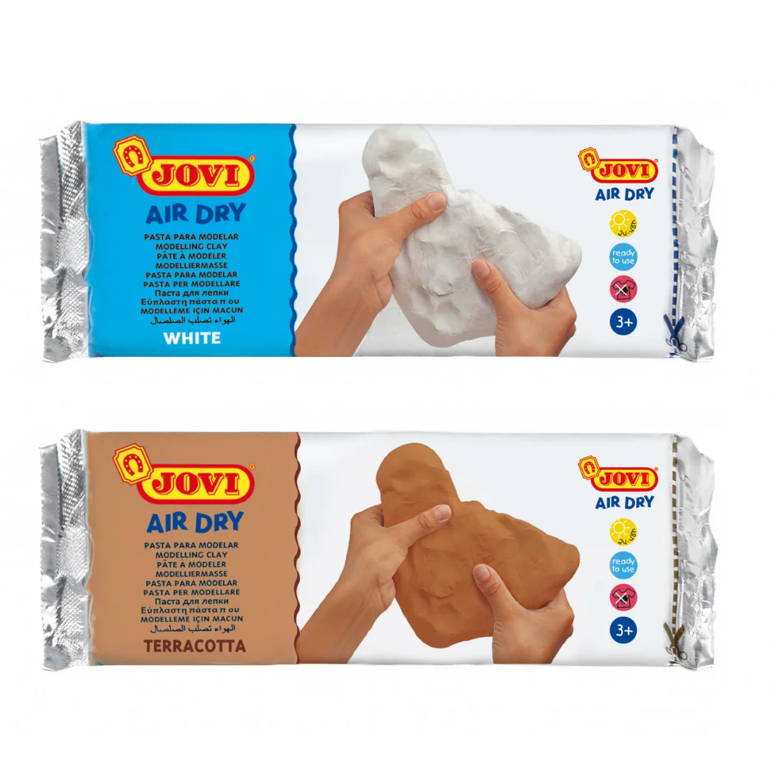 Jovi White or Brown Plasticine Molding Paste Soft Clay Children Crafts Modeling Toy Air Drying in 24 Hours Educational Tool Learning School Supplies Beautiful Art Sculpture Creative 500g