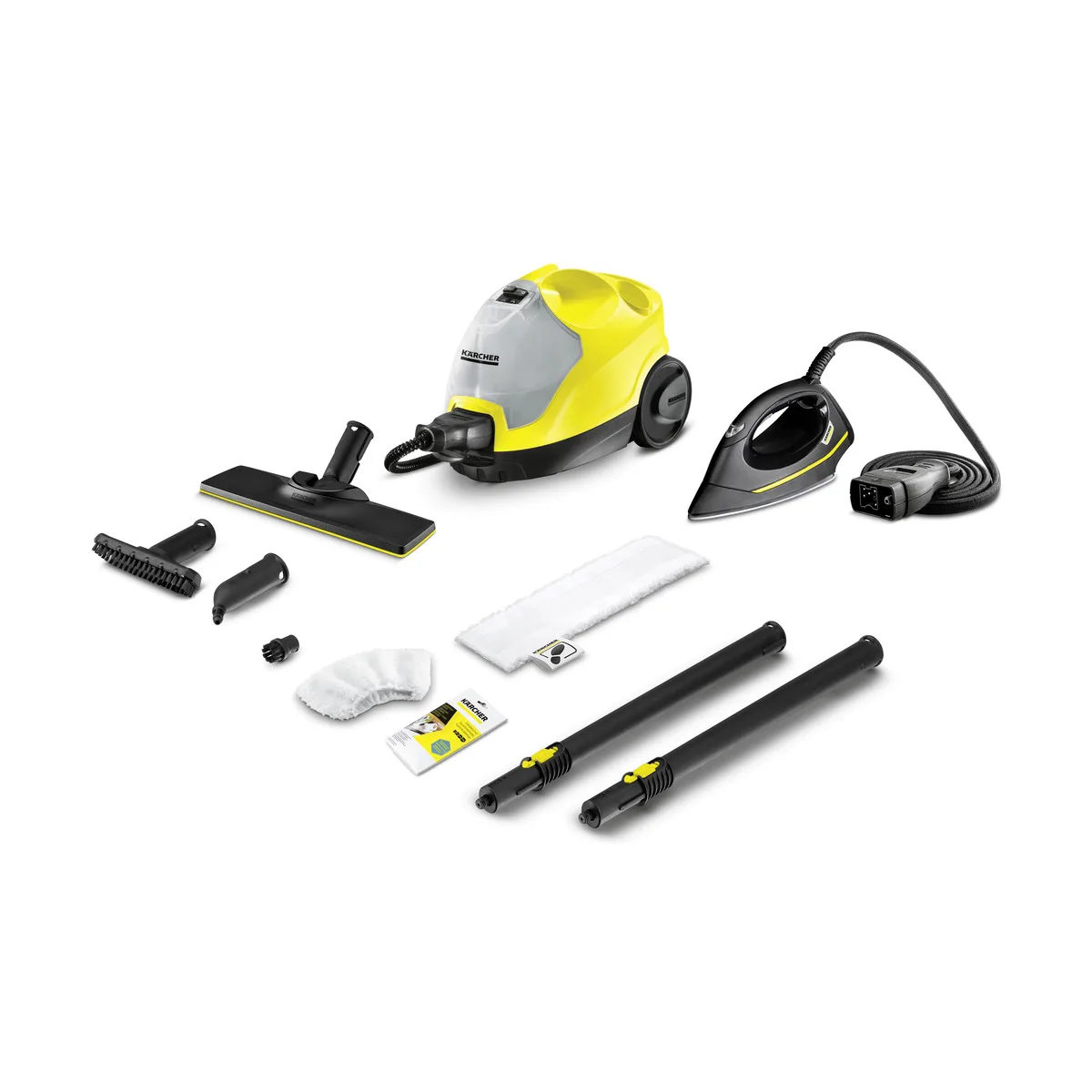 Karcher SC 4 Easyfix + home steam iron-cleaning kit with EasyFix floor cleaning Kit + 2 prolongation tubes + accessories, vapour, cleaning without detergents or chemicals (1 512-461.0)