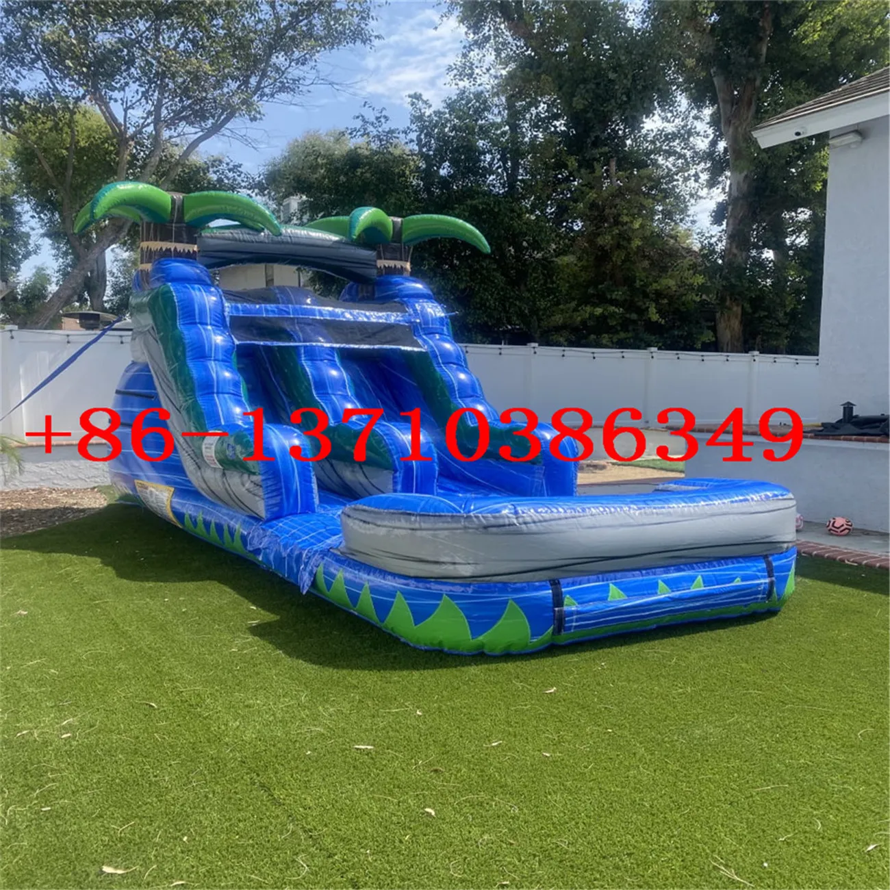 Commercial children's jungle inflatable water pool slide for sale